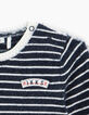 Robe navy rayé blanc cassé en tricot bébé fille-2