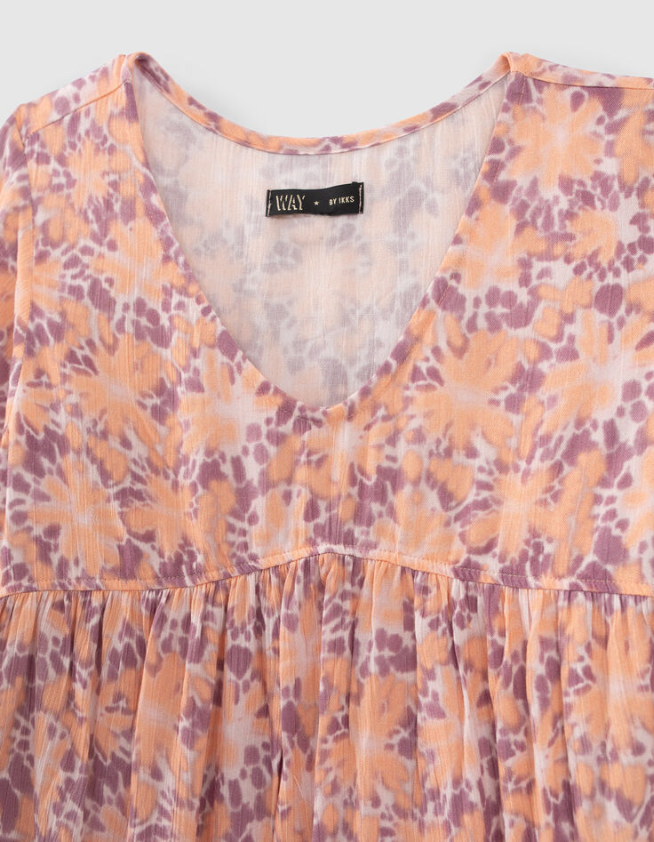 Lichtpaarse jurk print psychedelische bloemen meisjes-2