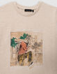 T-shirt beige coton bio homme à tête de tigre garçon-3