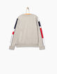 Sweat gris chiné moyen WAY velours rouge garçon -3