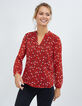 Top rojo cornalina estampado flores I.Code-2