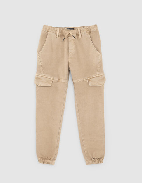 Pantalon BATTLE beige taille élastiquée garçon