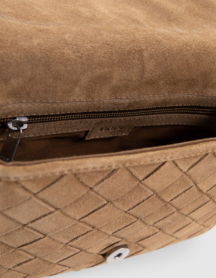 Women's sand woven suede 1440 Steward Bag-6