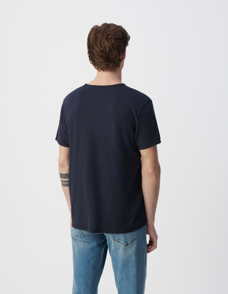 Camiseta L'Essentiel azul cuello V para hombre-3