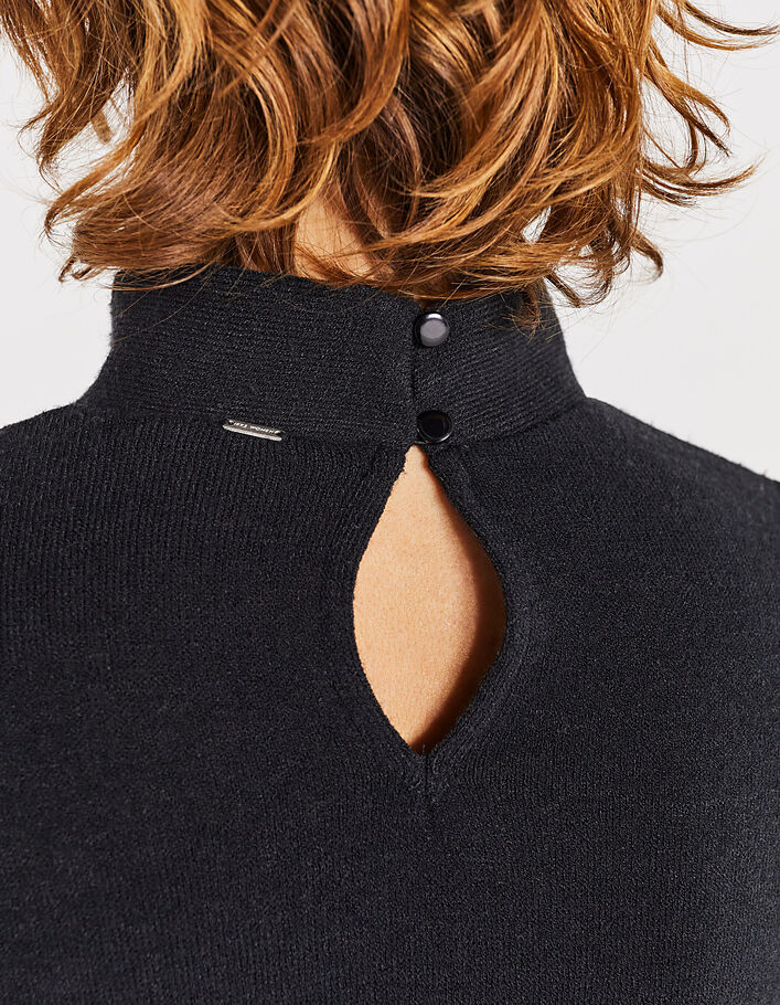 Robe noire en maille tricot apport dentelle - IKKS