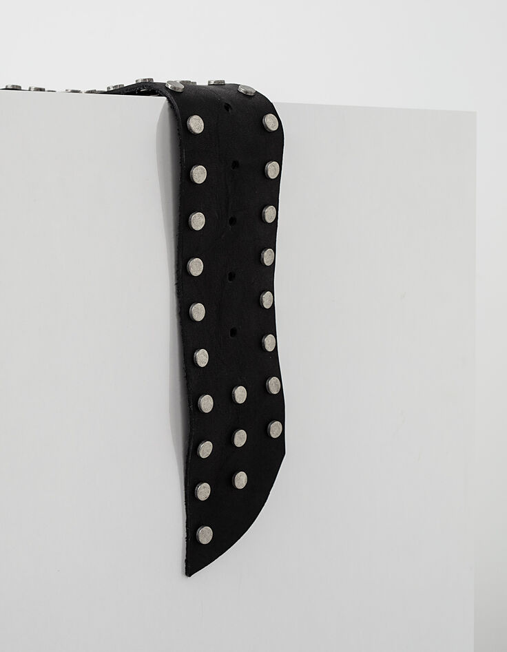 Women’s black studded wide leather belt-3
