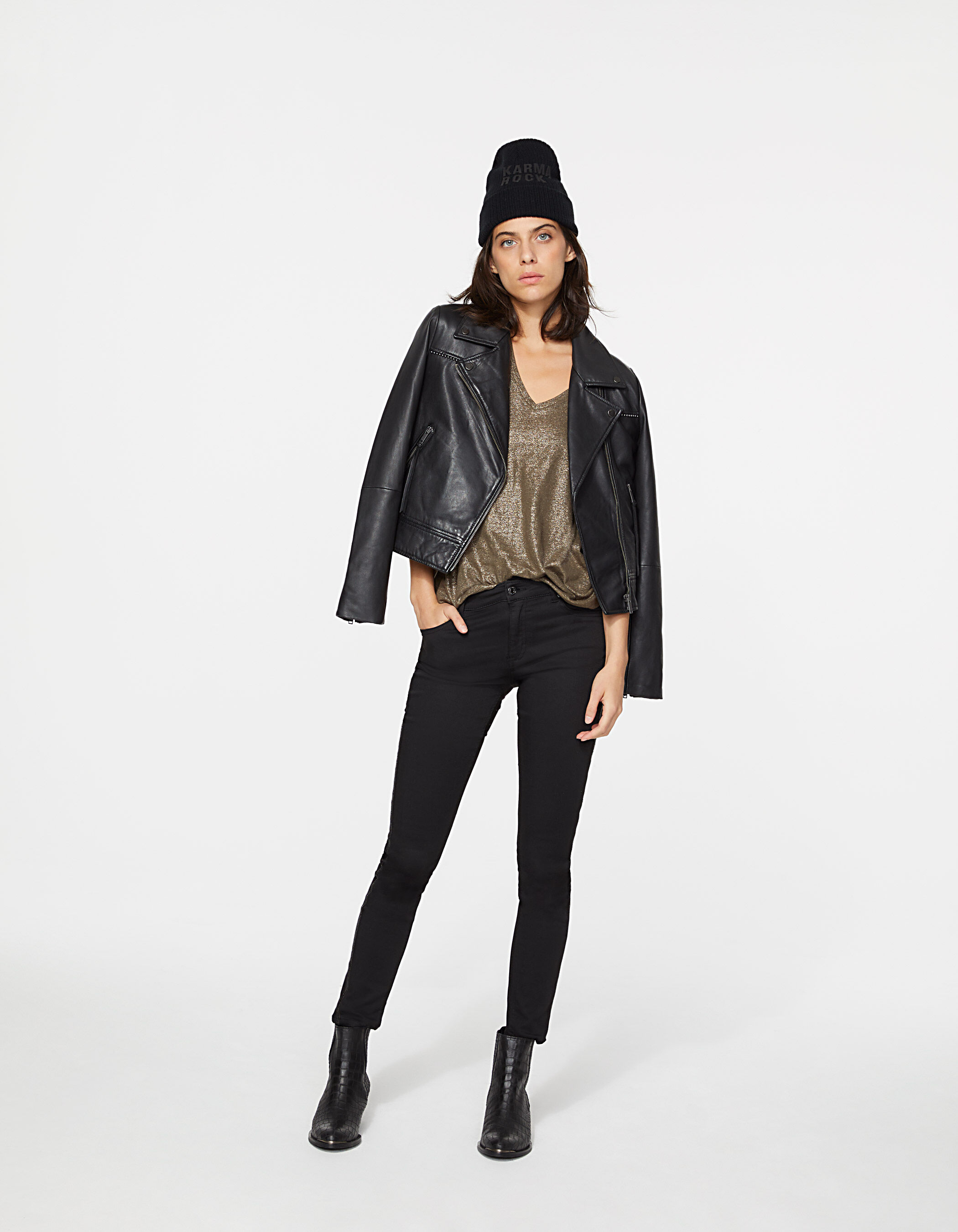 V neck t hotsell shirt with jacket
