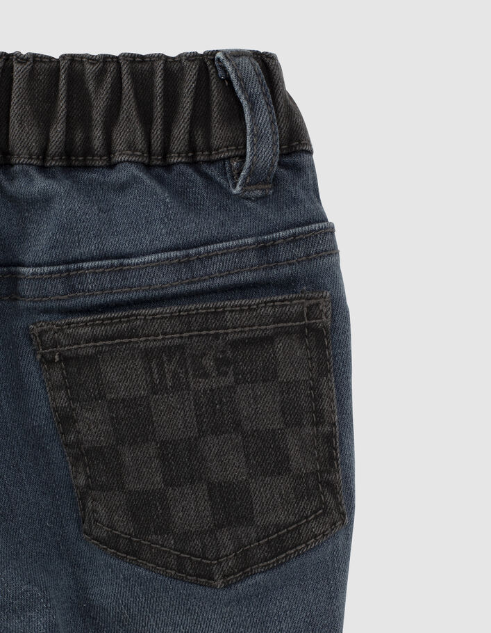 Vintage Blue Jeans mit Black-Used-Kontrast für Babyjungen - IKKS
