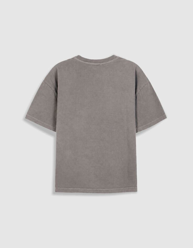 Grijs oversized t-shirt met adelaarsontwerp voor dames-6