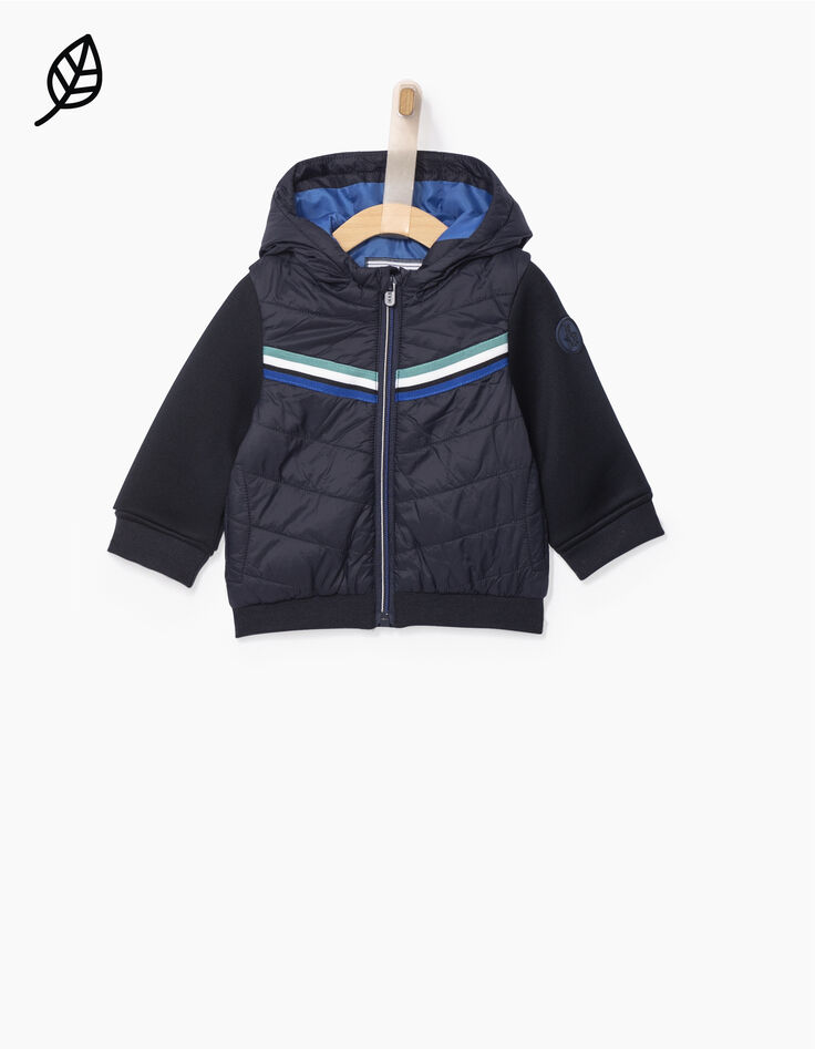 Anorak navy bi-tejido bebé niño -1