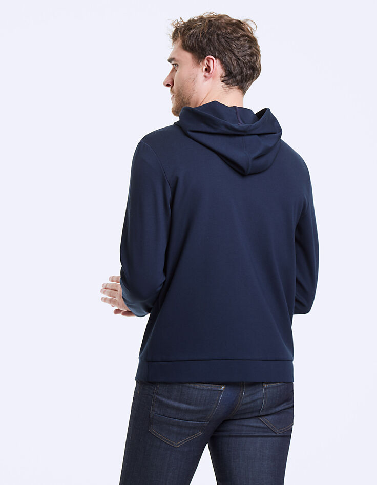 Cardigan bleu foncé à capuche Homme-4 Cardigan bleu foncé à capuche Homme-4