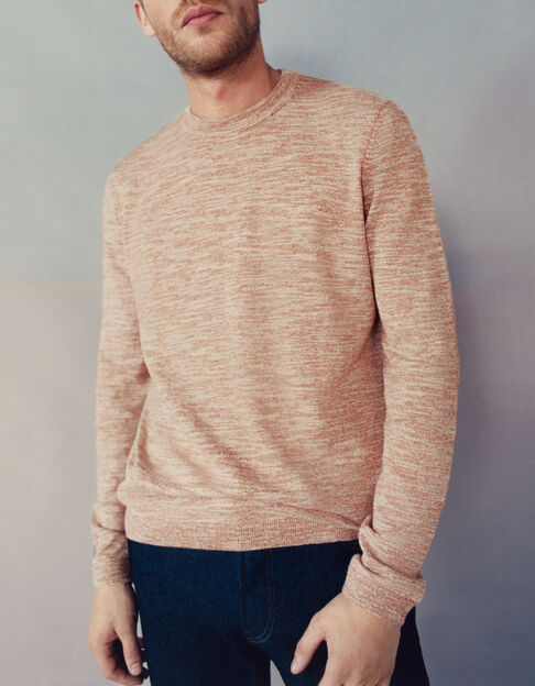 Men's amber mouliné knit round neck sweater - IKKS