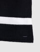 Echarpe noire tricot rayures blanches fille-4