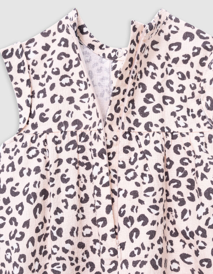 Robe rose imprimé léopard fille-9