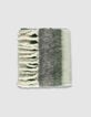 Echarpe kaki moelleuse motif rayures Femme-5 Echarpe kaki moelleuse motif rayures Femme-5