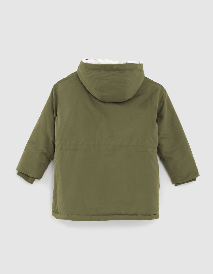 Parka kaki fourrée camouflage fond blanc fille-3
