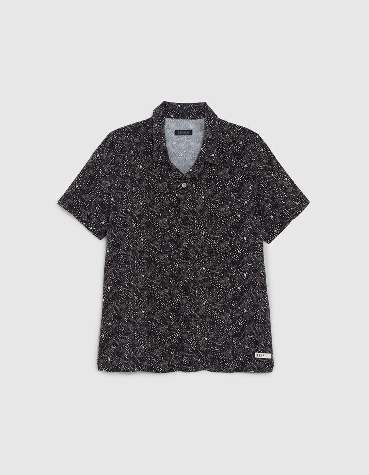 Boys' black LENZING™ ECOVERO™ exotic print shirt-1