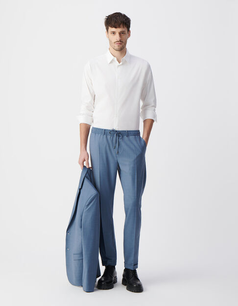 Chemise SLIM blanche en popeline Homme - IKKS