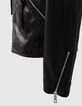 Blouson 1440 Leather Story en cuir noir esprit motard matelassé Homme-4