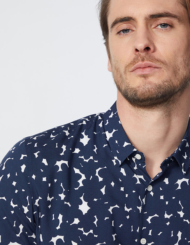 Chemise REGULAR marine à fleurs Homme-5