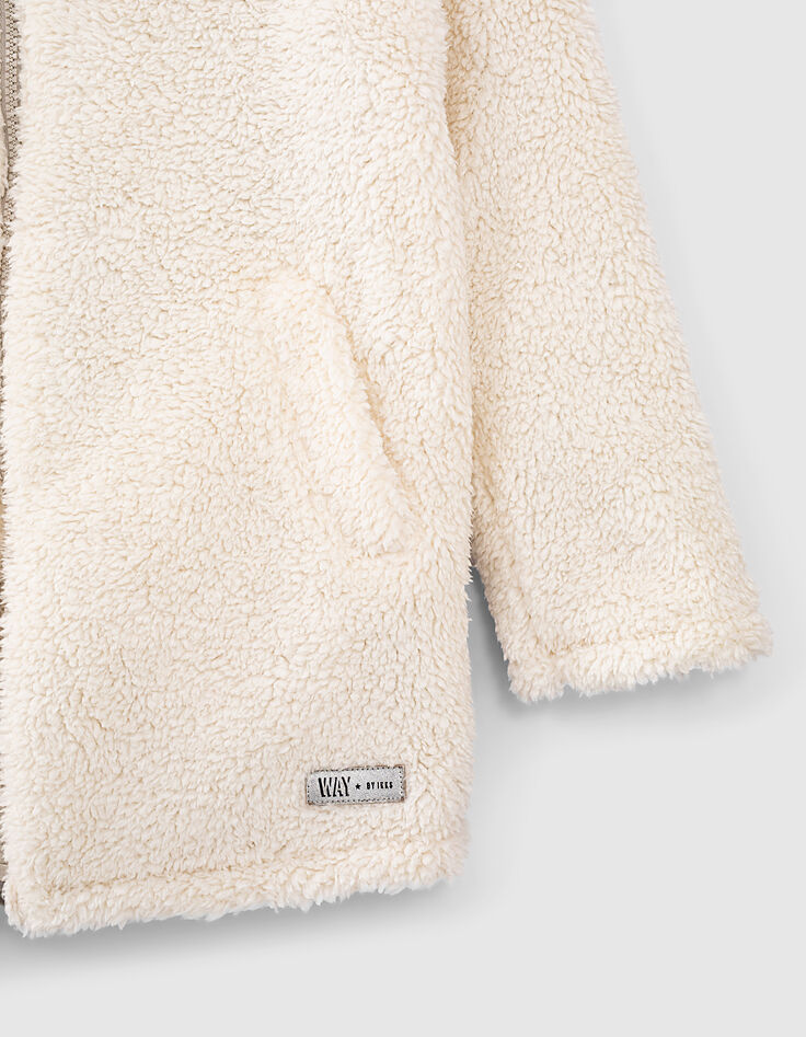M&auml;dchenwendeparka, Champagnerfarben und Wei&szlig; mit Fleece-7