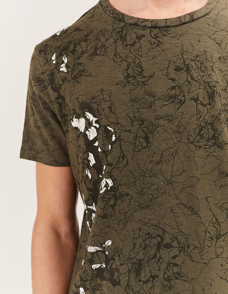 Camiseta caqui hojas Hombre-4 Camiseta caqui hojas Hombre-4