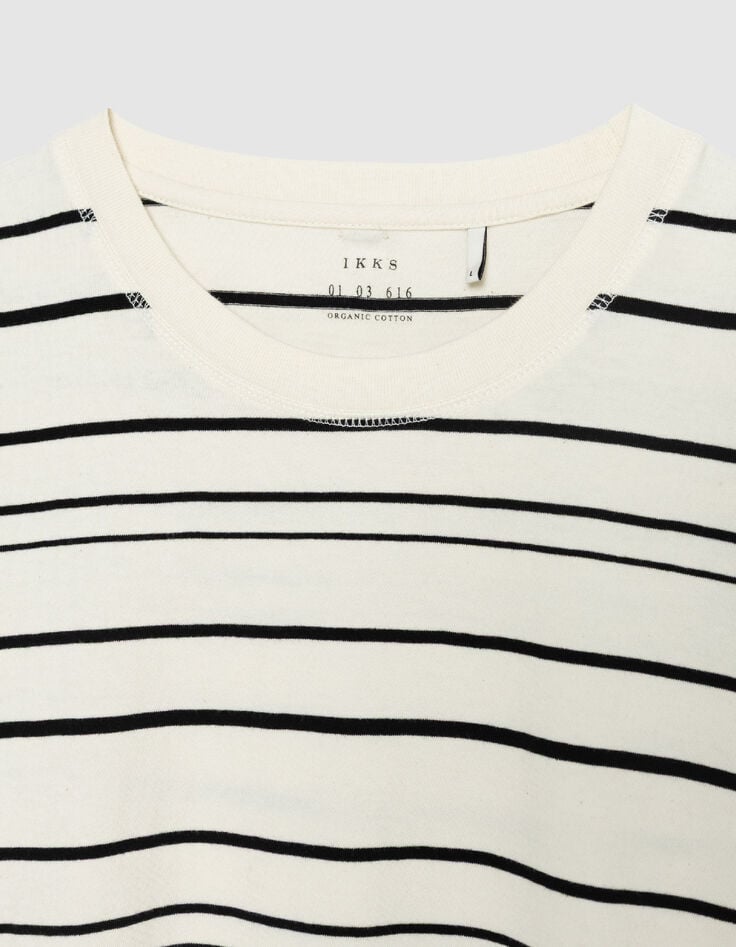 Camiseta blanca de Hombre con estampado de rayas negras-5