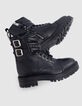 Rangers Leather story en cuir noir avec clous pour fille-6