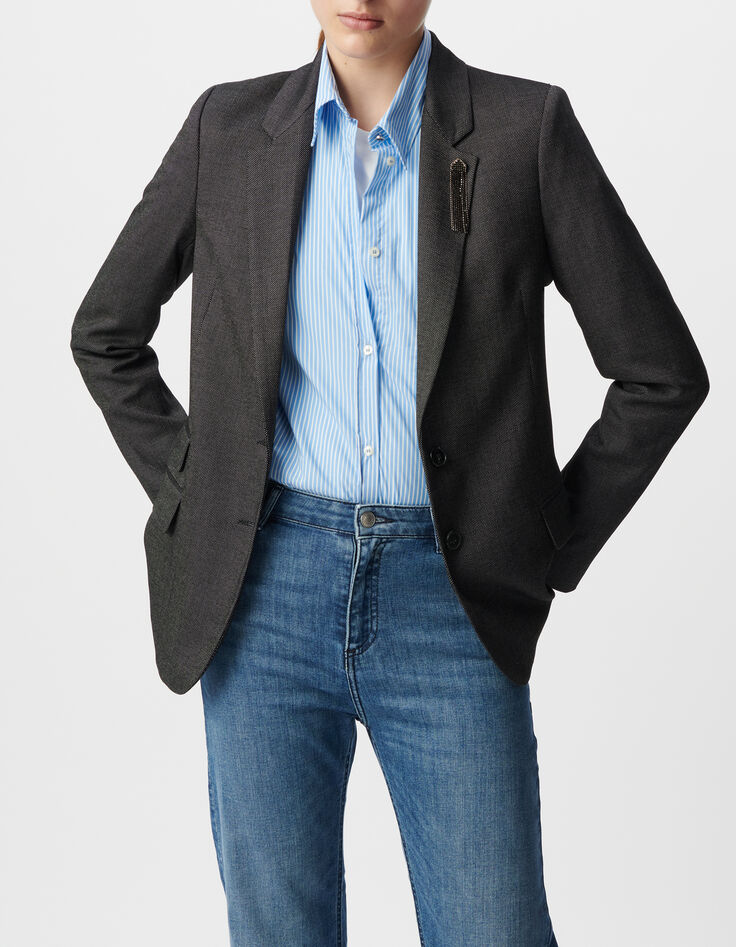 Chaqueta de traje oversize de caviar negro-3