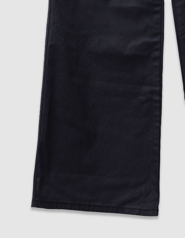 Rechte zwarte gecoate jeans meisjes-6