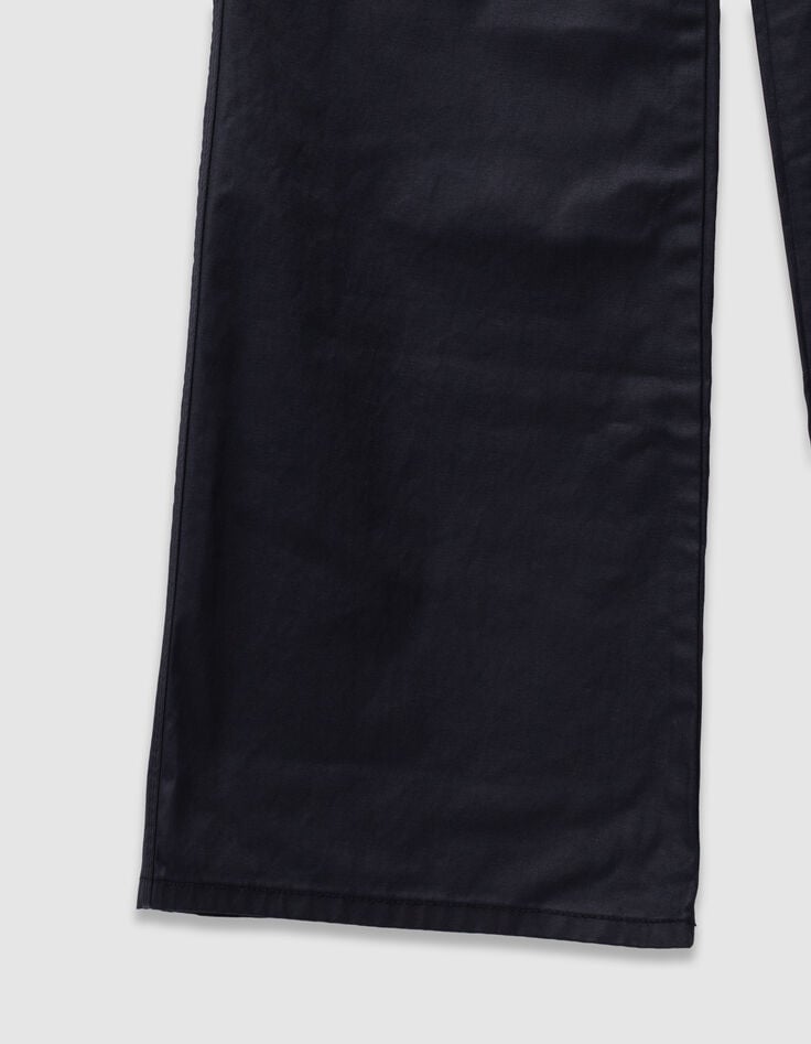 Rechte zwarte gecoate jeans meisjes-6 Rechte zwarte gecoate jeans meisjes-6