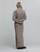 Vestido midi de mujer de punto de sésamo con vueltas-2
