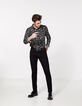 Schwarzes Herren REGULAR-Hemd mit Blumenprint-7