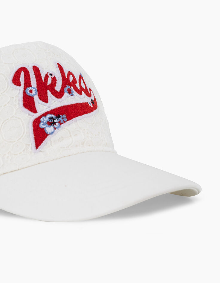 Casquette blanc cassé dentelle brodée IKKS fille -7