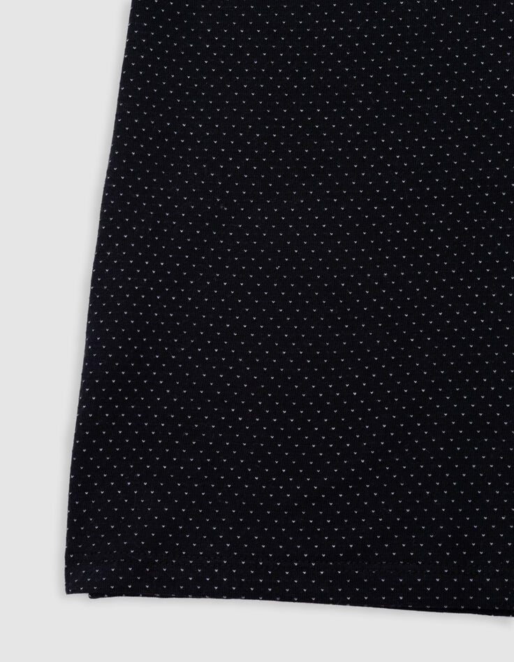 T-shirt noir jacquard motif pois garçon-4
