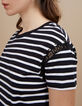 Matrozenshirt zwart met witte strepen met studs I.Code-4