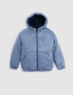 Doudoune réversible nylon effet denim et marine garçon-5