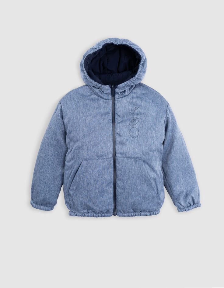Doudoune réversible nylon effet denim et marine garçon-5 Doudoune réversible nylon effet denim et marine garçon-5
