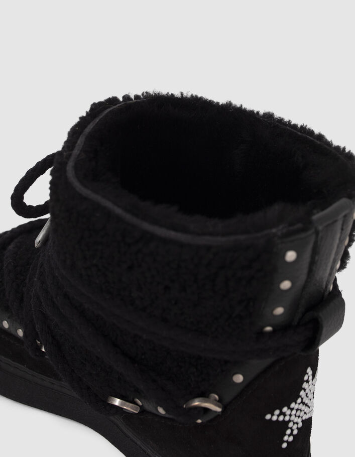 Women’s black INUIKII x IKKS suede fleece-lined boots - IKKS