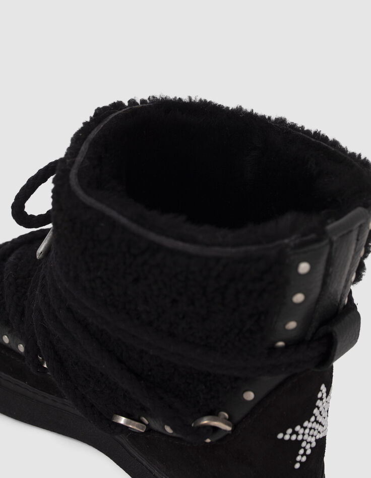 Women’s black INUIKII x IKKS suede fleece-lined boots-6