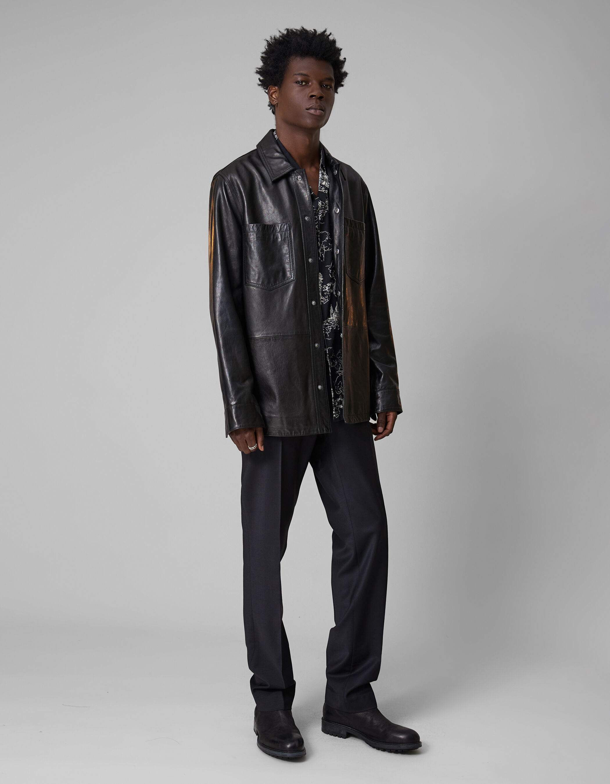 Mens black overshirt jacket clearance