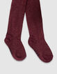 Bordeauxrote Mädchenstrumpfhose mit Kupferglitzer-4