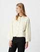 Wit vest bouclétricot Dames-3 Wit vest bouclétricot Dames-3