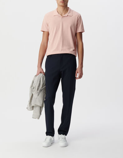 Polo REGULAR rosa flameado de algod&oacute;n org&aacute;nico para hombre - IKKS