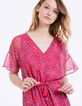 Robe en voile imprimé floral fils métallisés-2