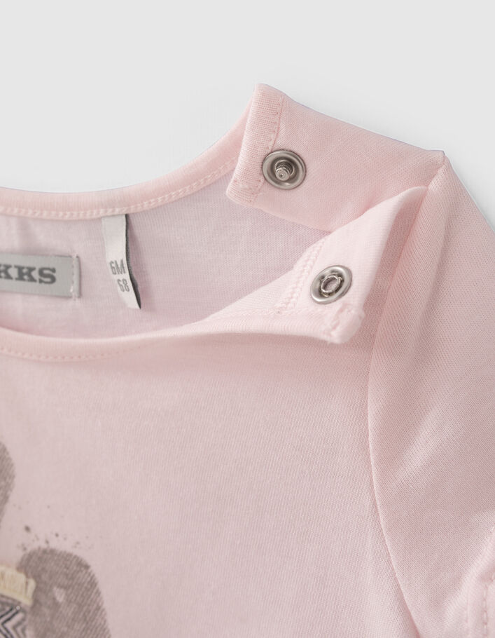 Camiseta rosa algodón ecológico sandalias bebé niña - IKKS