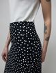 Jupe midi noire LENZING&trade; ECOVERO&trade; imprim&eacute; pois Femme-5