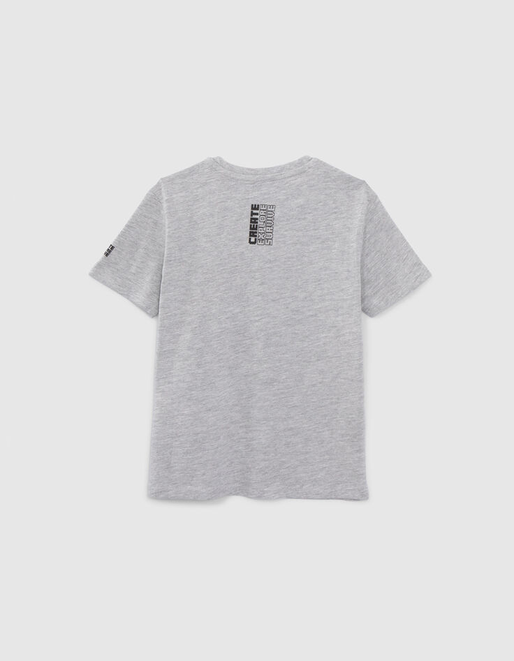 T-shirt gris icônes MINECRAFT garçon-3