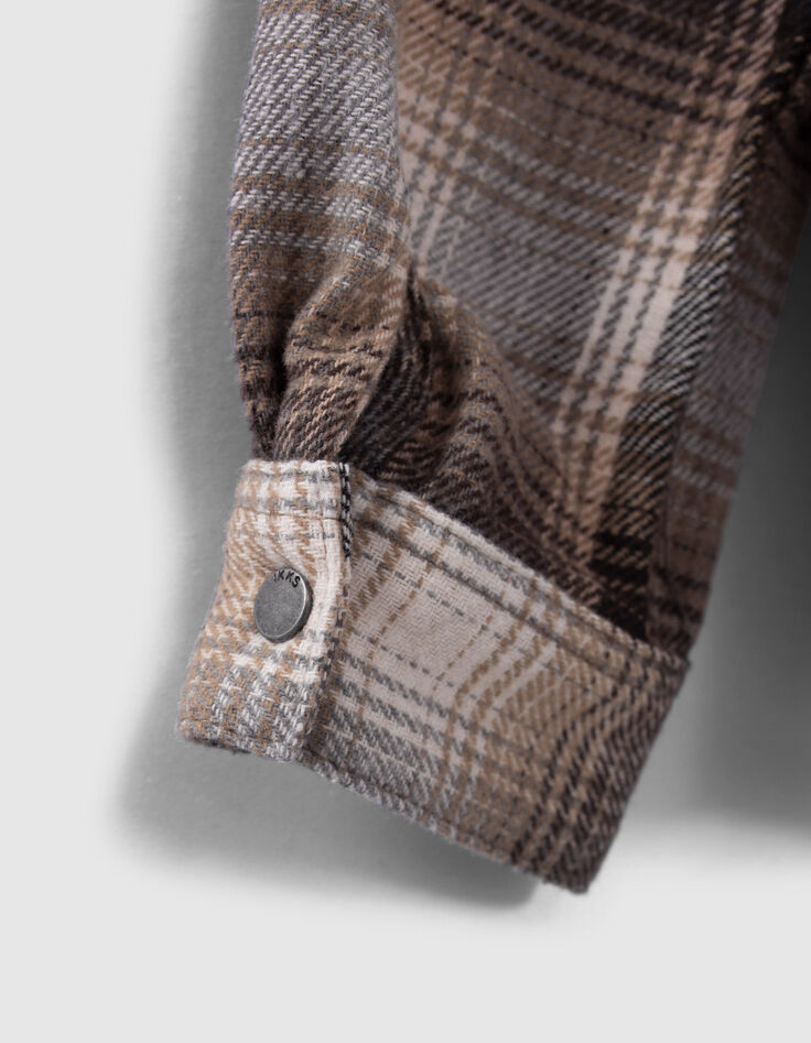 Chemise grise &agrave; carreaux en flanelle gar&ccedil;on -7
