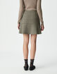 Women’s beige houndstooth short skirt-4